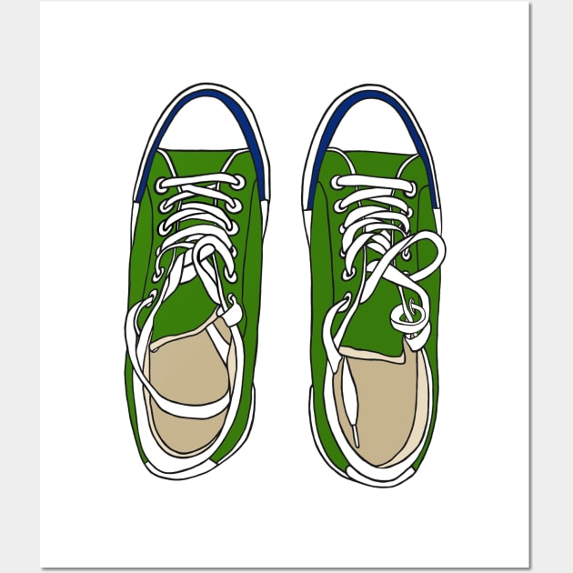 Green sneakers Wall Art by KateQR